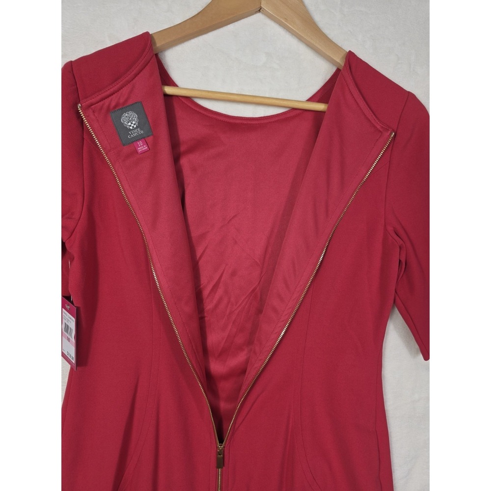 NWT Vince Camuto Rose Red Sheath Dress Size 10 Lined Career MSRP $128 - Picture 4 of 12